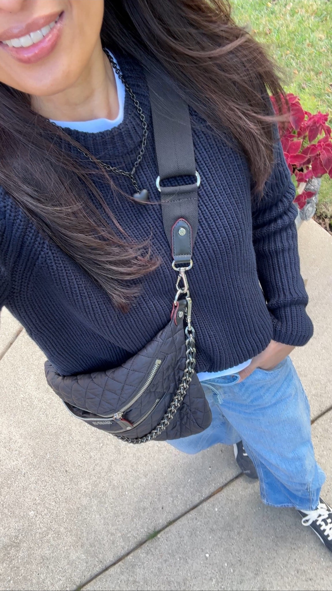 Sweater and jeans Fall outfit. 
It’s finally feeling like Fall. 
- A favorite all-cotton tee layered under an all-cotton classic sweater. Breathable combo keeps the chill off without overheating, with the up and down temps  
Exact t-shirt true to size.
I sized up in this great chunky sweater. 
- Baggy jeans that are a bit barrel-like. 
Size down; length options also available. 
- Suede sneakers in a cool washed gray finish. True to size  
- Matte black heart necklace adds a little edge. 
- Sling bag for everyday or for travel. 


#LTKFindsUnder100 #LTKOver40 #LTKFindsUnder50