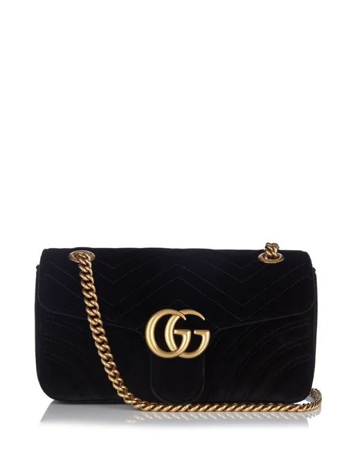 GG Marmont chevron-velvet cross-body bag | Gucci | Matches (US)