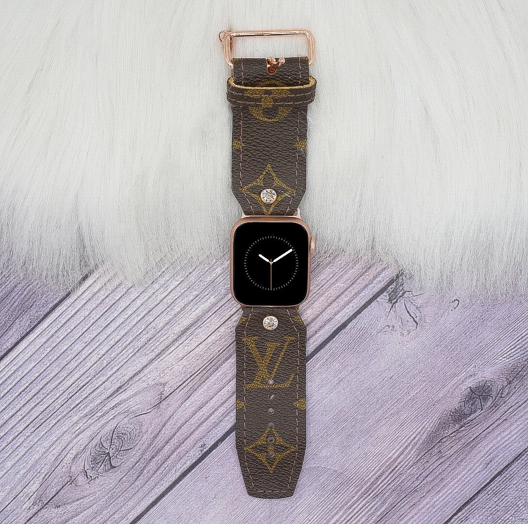 Limited Edition Sivella Band in Upcycled LV Monogram with Brown Edge Paint | Sparkl