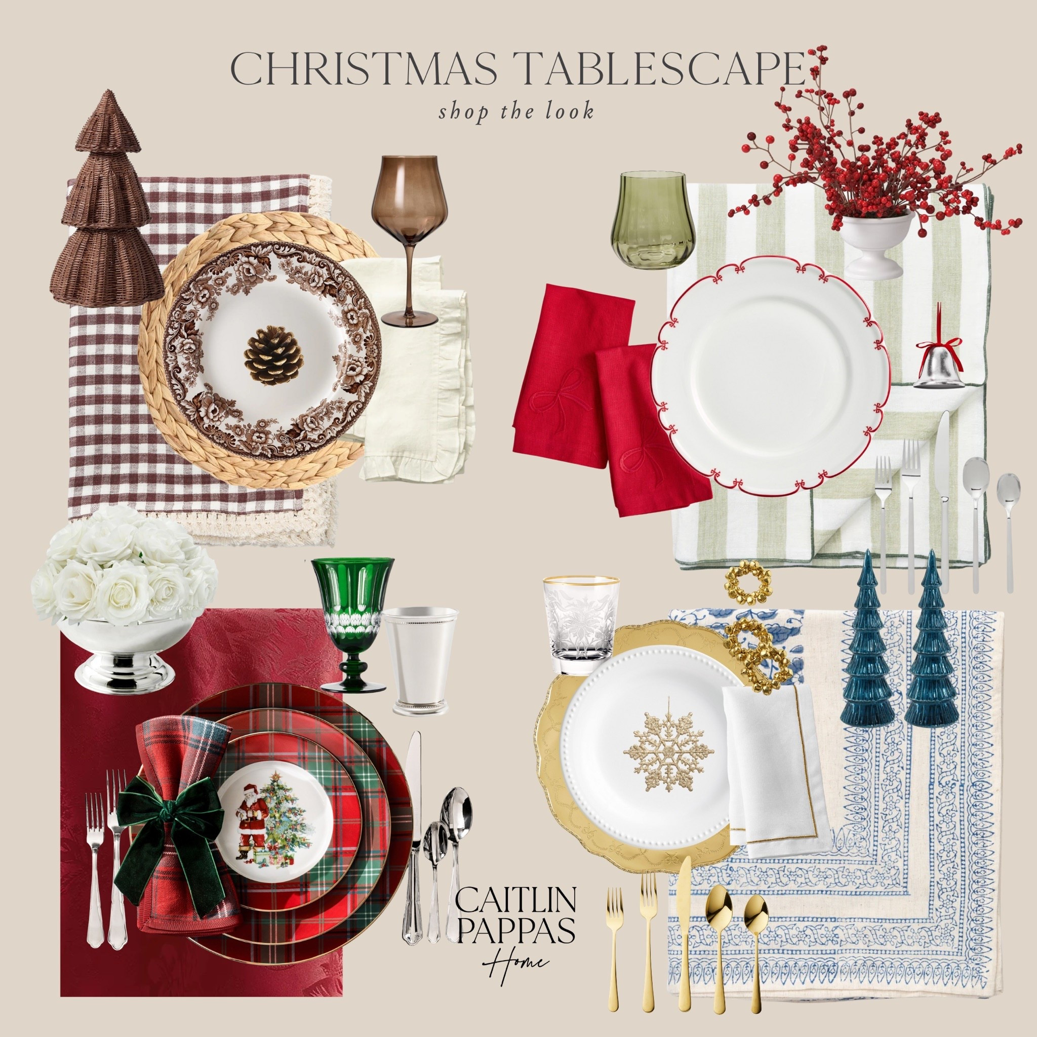 Christmas tablescape inspiration 🎄 Looking for inspo for your holiday table next week? Look no further! Christmas decor, holiday decor, dinner party inspiration, winter home decor 

#LTKHoliday