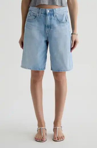 Hattie Raw Hem High Waist Denim Barrel Shorts (Women) | Nordstrom | Nordstrom