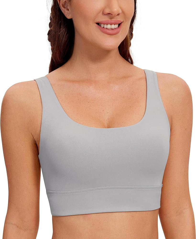 CRZ YOGA Butterluxe Womens U Back Sports Bra - Scoop Neck Padded Low Impact Yoga Bra Workout Crop... | Amazon (US)
