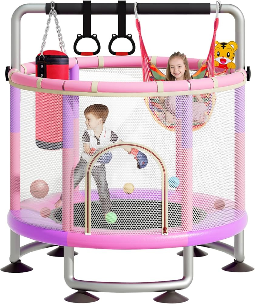 60" Toddler Trampoline for Kids,5FT Trampoline for Toddlers 1-3,Upgrade Adjustable Kids Trampolin... | Amazon (US)