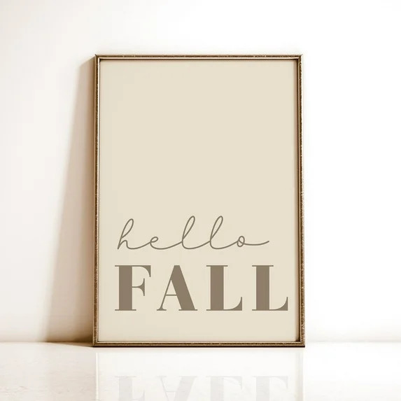 Hello Fall Neutral Printable Wall Art, Modern Fall Print, Beige Autumn Decor, Elegant Thanksgivin... | Walmart (US)