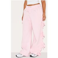 Petite Baby Pink Wide Leg Sweatpants With Bow Details | PrettyLittleThing US