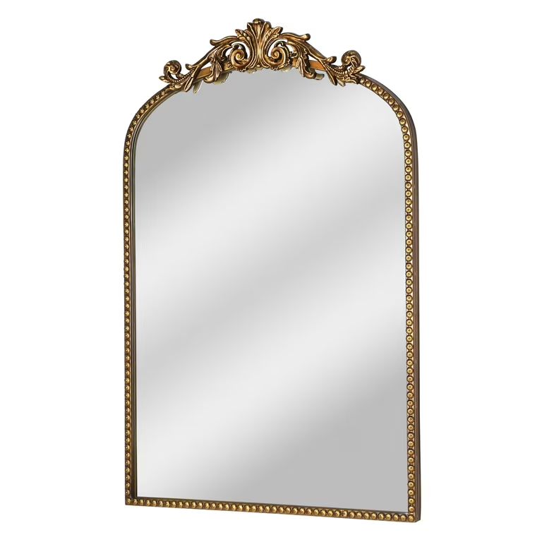 20" x 30" Filigree Arch Metal Wall Mirror Decor in Gold | Walmart (US)