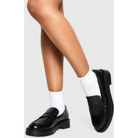 Womens Panel Detail Loafers - Black - 5 | boohoo (US & Canada)