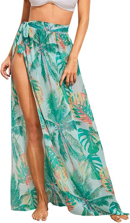 Floerns Women's Sheer Beach Swimwear Cover Up Wrap Skirt | Amazon (US)