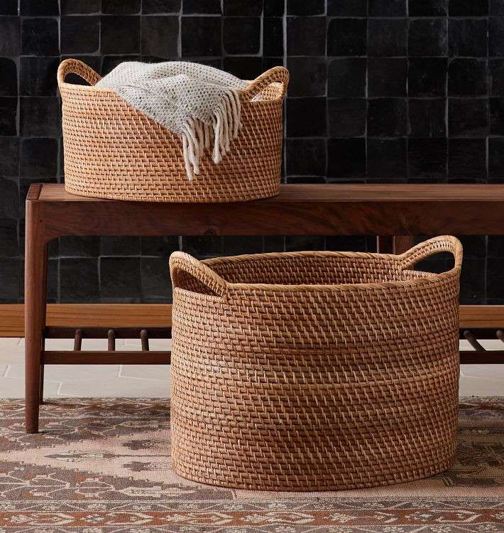 Rinna Rattan Oval Basket | Rejuvenation