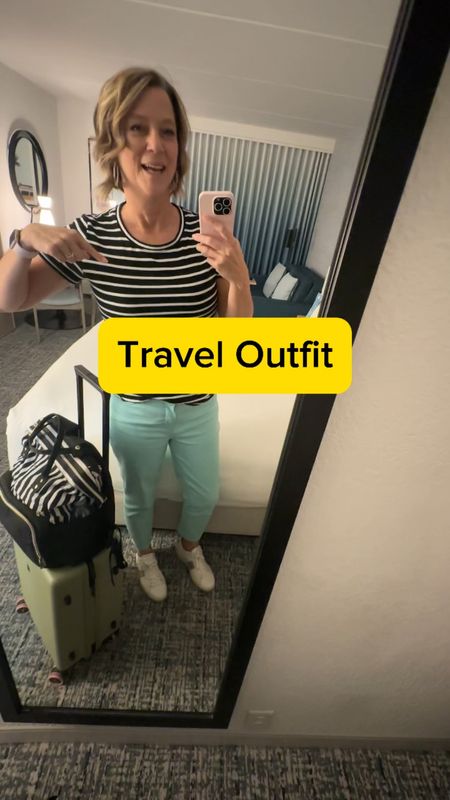 Travel outfit, airport style, vacation outfit, stretchy jeans, supportive shoes, carry-on bags #traveloutfit 

#LTKshoecrush #LTKstyletip #LTKtravel