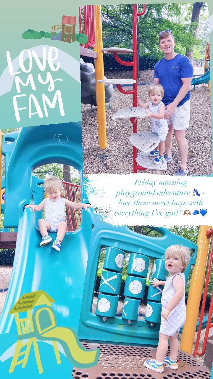 Friday morning playground adventure 🛝 - love these sweet boys with everything I’ve got!! 🫶🏽🧢💙