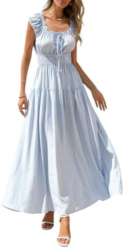 PRETTYGARDEN Boho Maxi Dresses for Women 2026 Summer Floral Wedding Guest Dress Resort Wear Sprin... | Amazon (US)