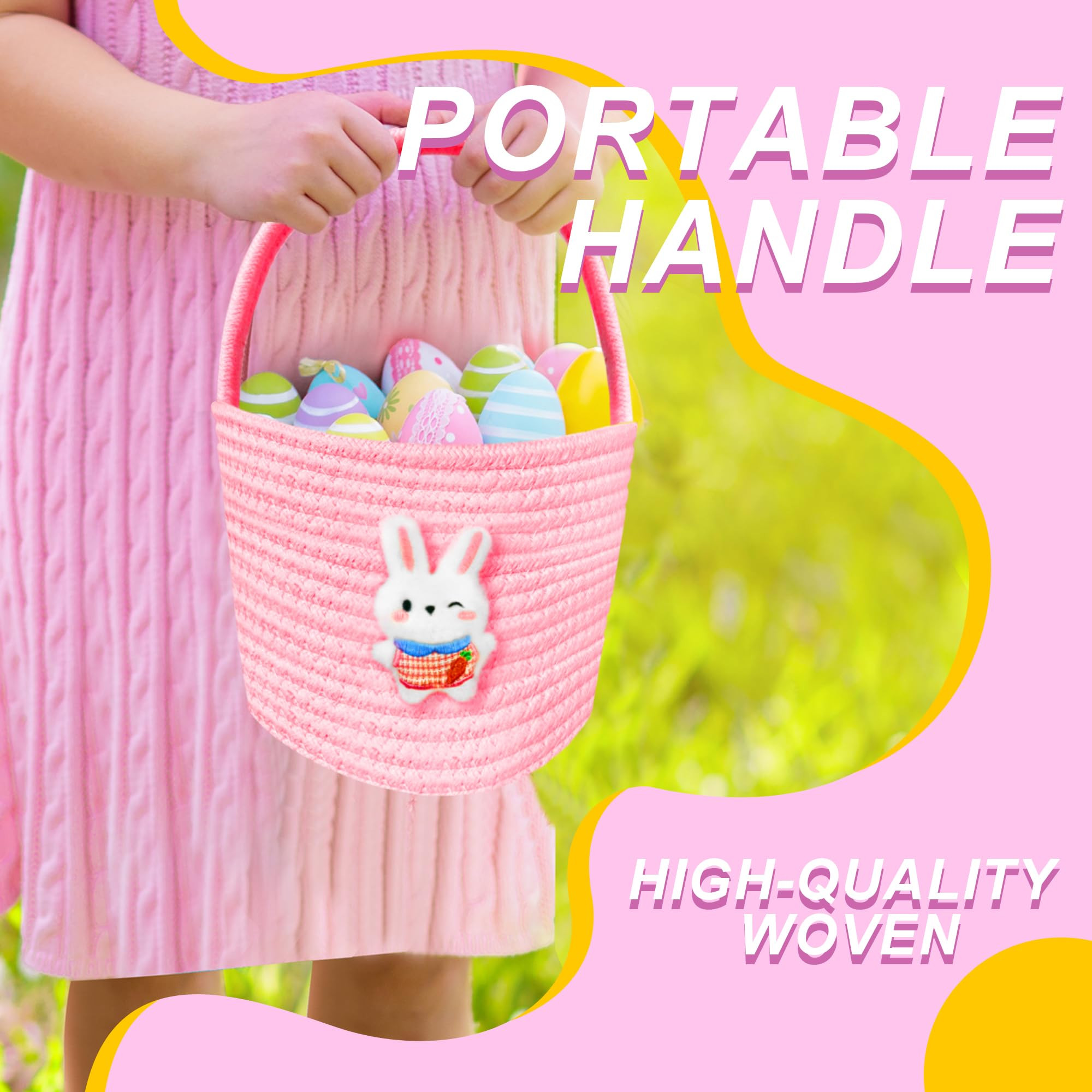 Easter Basket,Cotton Rope Easter Baskets,Personalized Easter Egg Basket | Amazon (US)