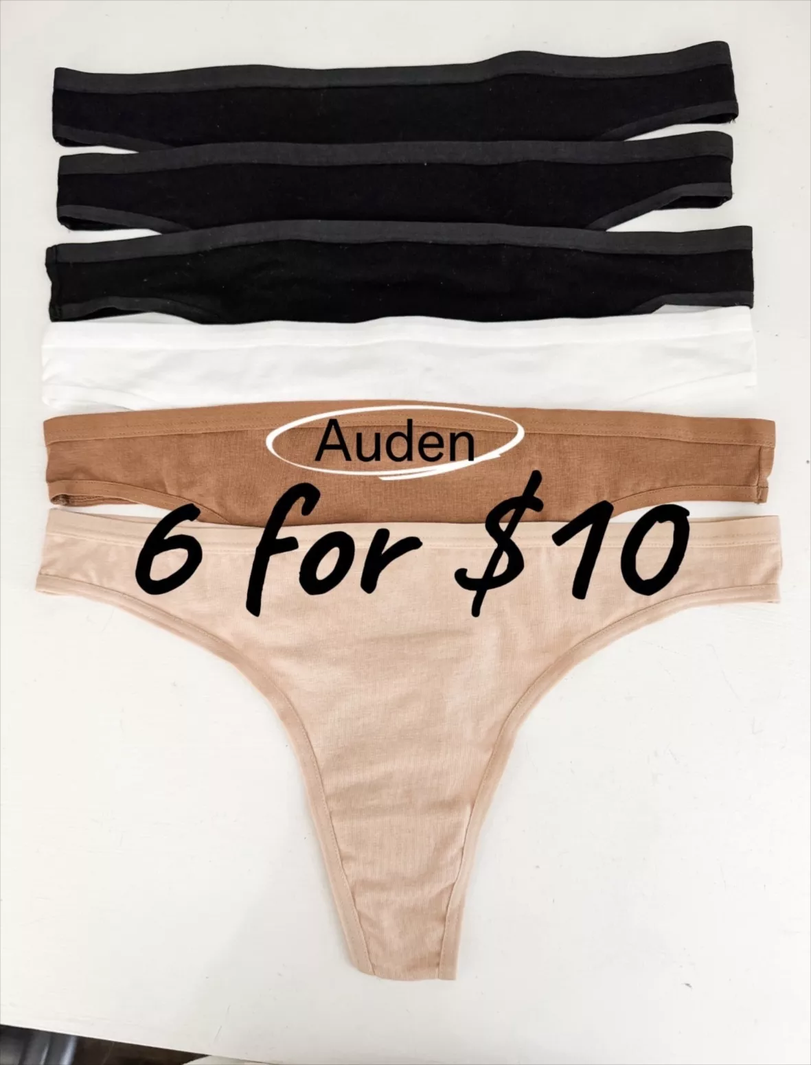 Women's 6pk Fashion Print Thong - Auden™ Multi : Target