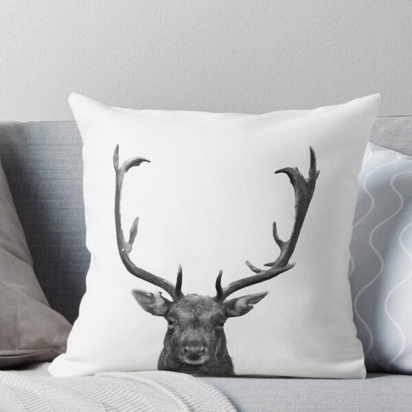 Deer Head Throw Pillow | RedBubble US