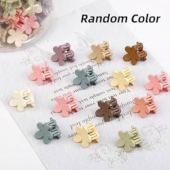 100Pcs Colorful Mini Flower Hair Clips, TEBIEKOY Baby Hair Clips Mini Claw Clips Cute Jaw Clips H... | Amazon (US)