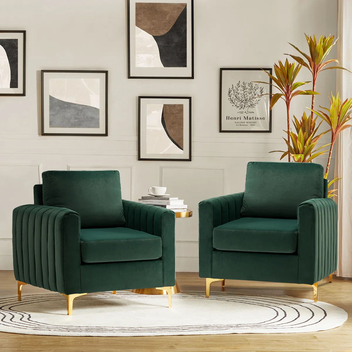 Gillette Upholstered Tufted Velvet Club Chair (Set of 2) | Wayfair North America