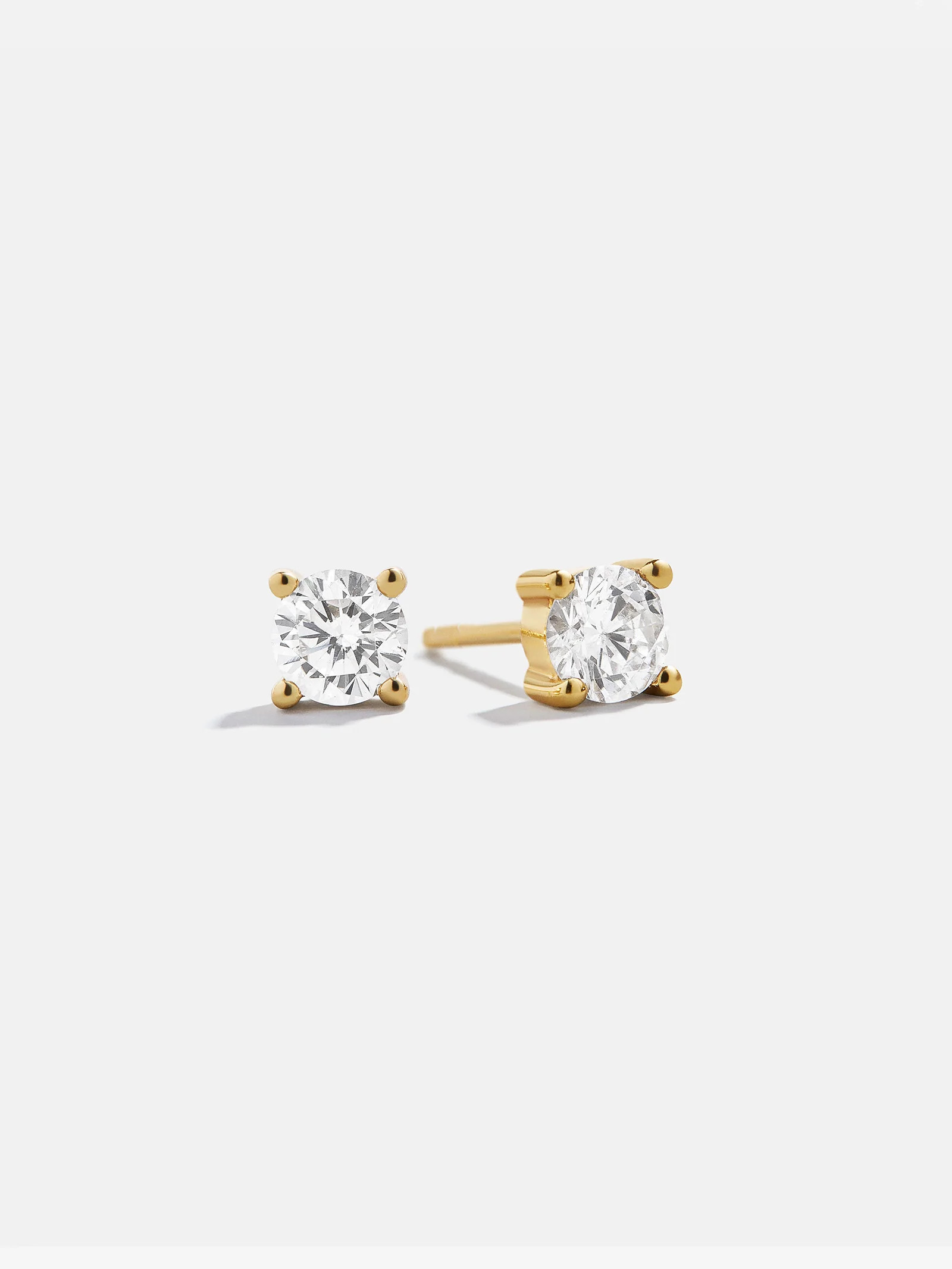 Debra 14K Gold Earrings - Round Stone | BaubleBar