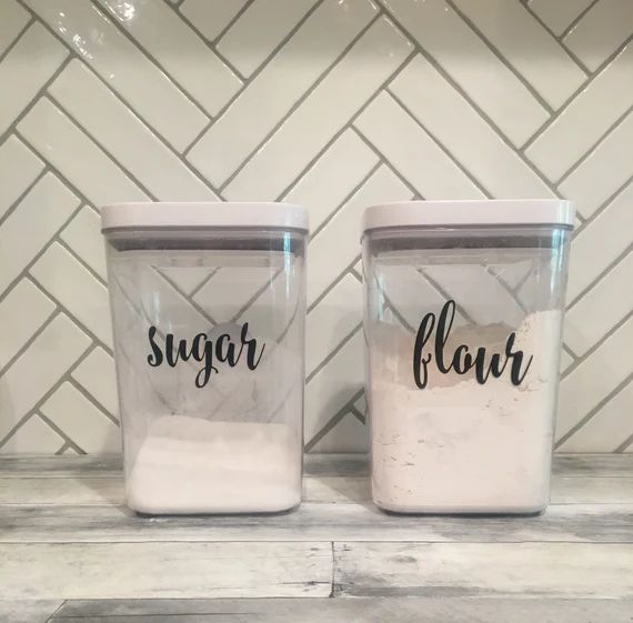 Pantry Organizing Labels Decals - Flour - Sugar - Tea - Coffee | Etsy (US)