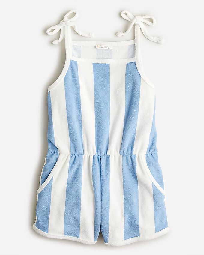 Girls' tie-shoulder romper in towel terry | J.Crew US