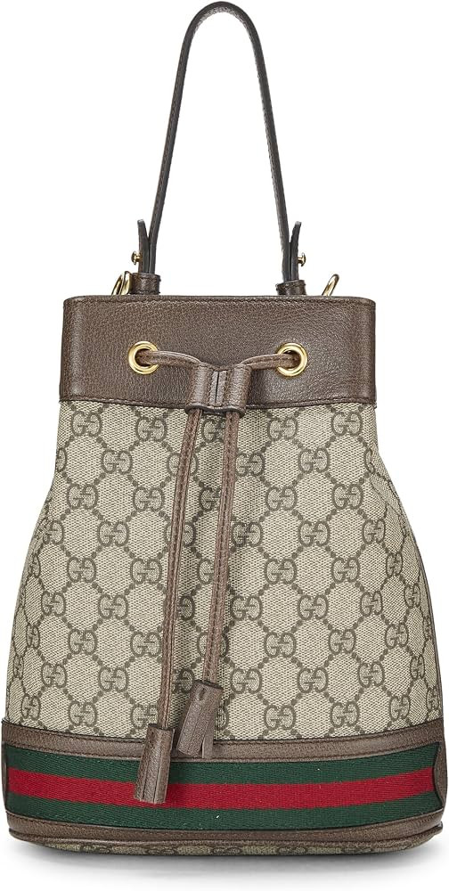 Amazon.com: Gucci, Pre-Loved Original GG Supreme Ophidia Bucket Bag Small, Brown : Luxury Stores | Amazon (US)