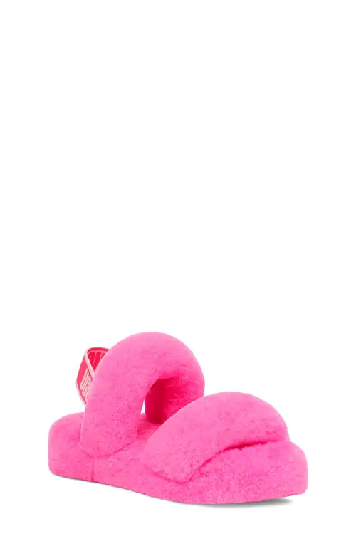 UGG(r) Oh Yeah Genuine Shearling Slingback Slipper in Taffy Pink at Nordstrom, Size 6 M | Nordstrom