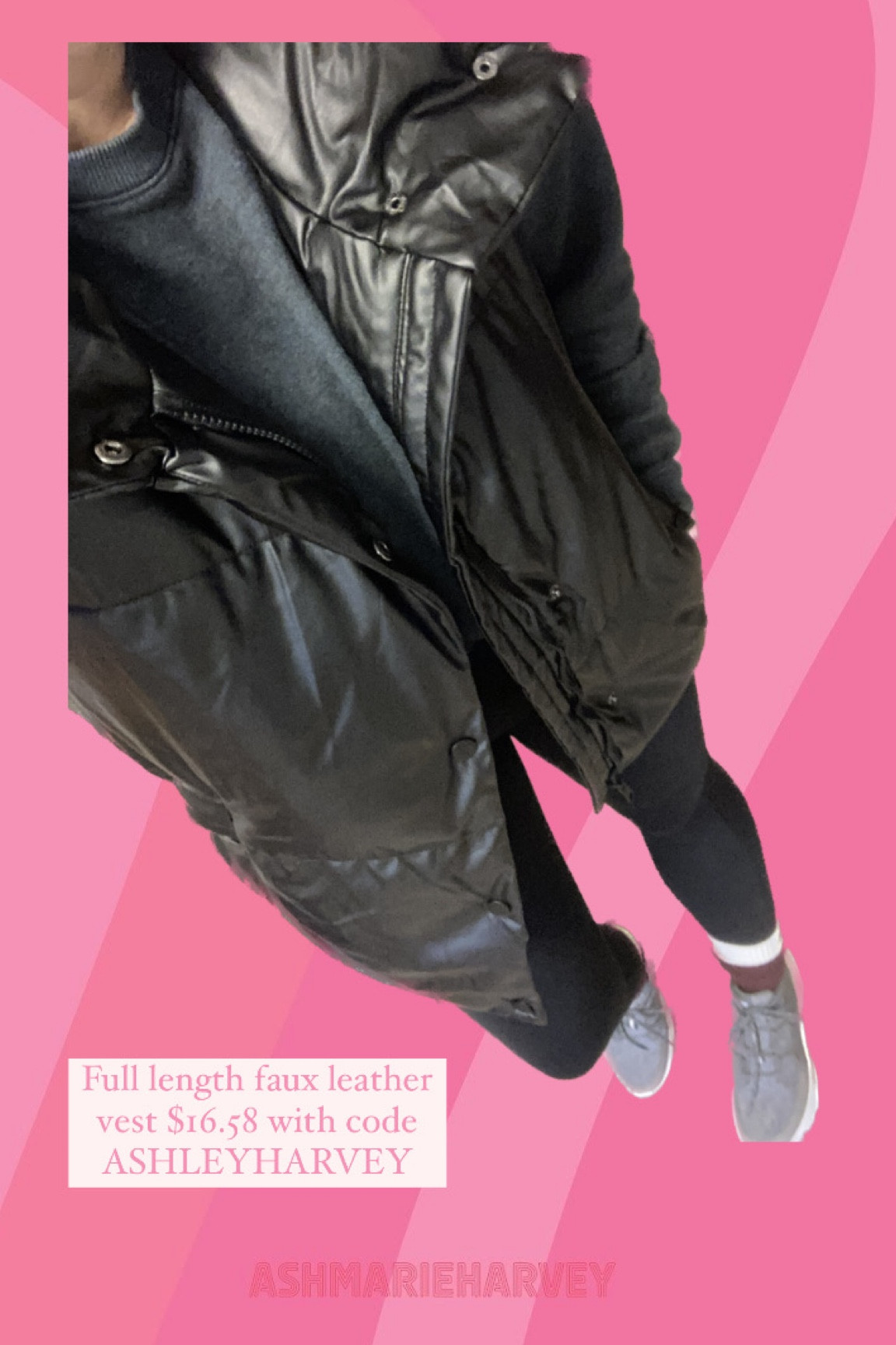 Who wants a faux leather vest that isn’t cropped?! I am wearing a large and probably could have gone with a medium, but I’m okay with the fit. The best is that it’s under $20 with my code. 

#LTKSeasonal #LTKmidsize #LTKsalealert