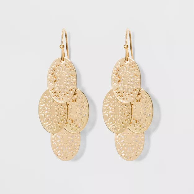 Filigree Chandelier Drop Earrings - A New Day™ Gold | Target