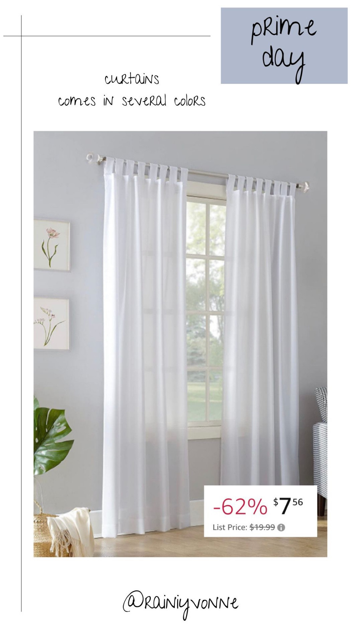 ‼️PRIME DAY DEALS‼️
Curtains 
On sale for: $7.56
Originally: $19.99

Curtains, home decor, office, nursery, living room, blinds, furniture, neutral decor, privacy

#LTKhome #LTKxPrimeDay #LTKFind