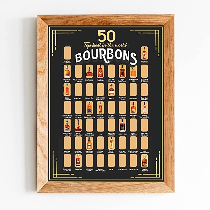 The Bourbon Bucket List 50 Best Bourbons Scratch Off Poster - Gift For Whiskey Lover, Bar, Game R... | Amazon (US)
