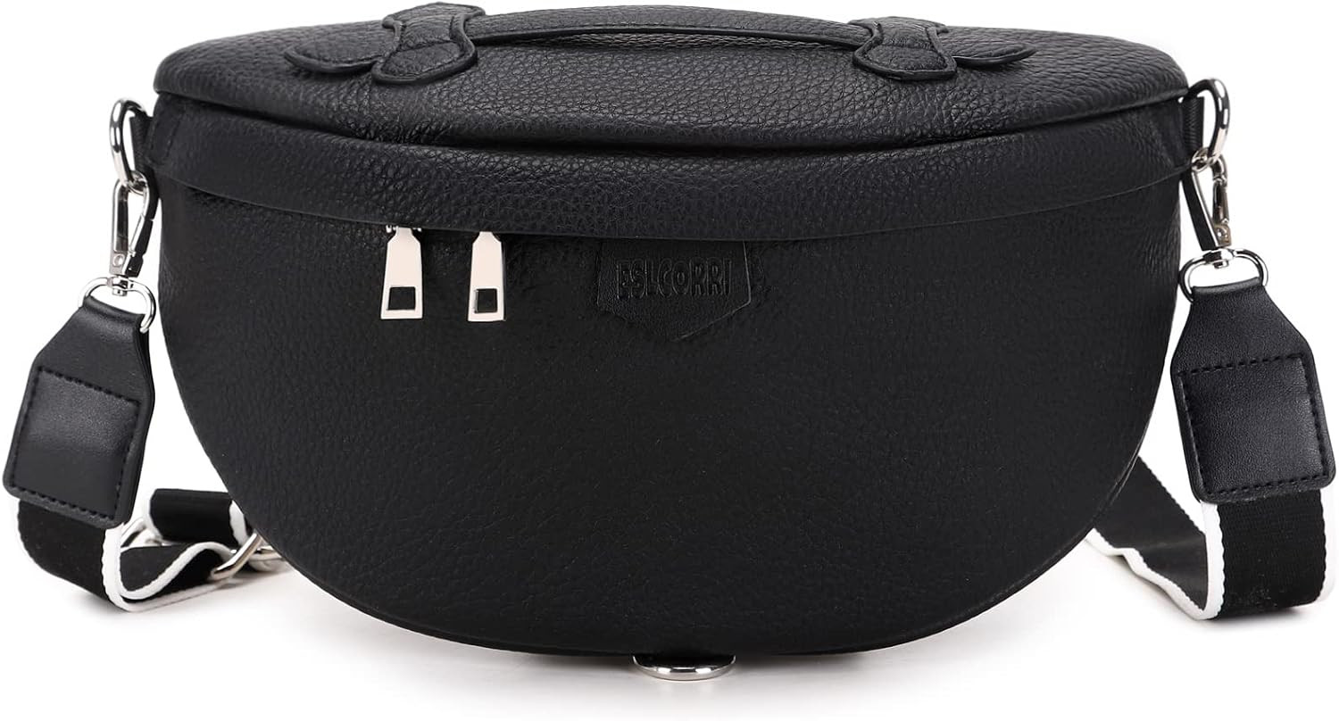 PU Leather Crossbody Bum Bags for Women Anti-theft Travel Fanny Pack | Amazon (US)