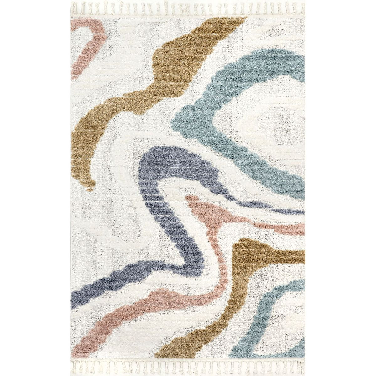 Nuloom Abstract 4x6 Indoor Area Rug for Living Room Bedroom Dining Room Nursery Kitchen, Beige/Iv... | Target