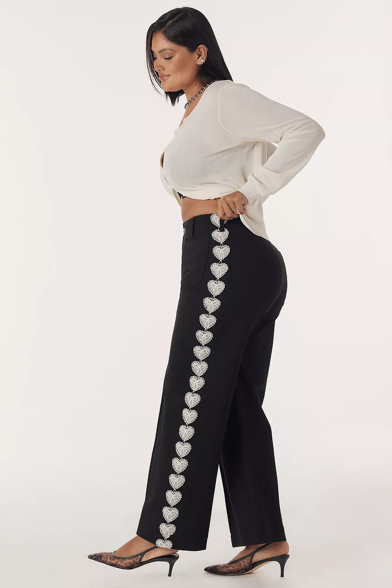 The Colette Full-Length Lacy Track Pant by Maeve | Anthropologie (US)