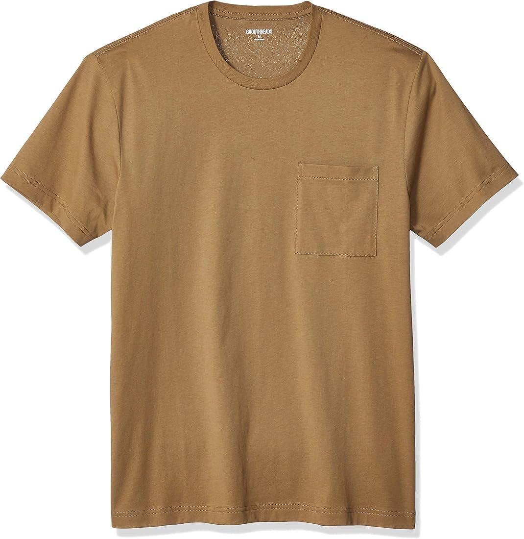 Goodthreads Men's Standard Short-Sleeve Crewneck Soft Cotton Pocket T-Shirt | Amazon (US)