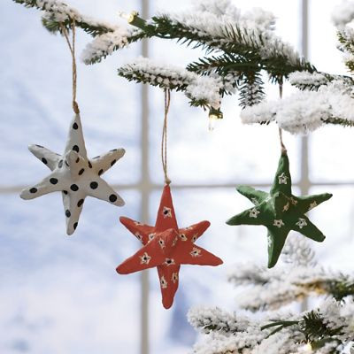Handcrafted Star Ornaments, Set of 6 | Grandin Road | Grandin Road