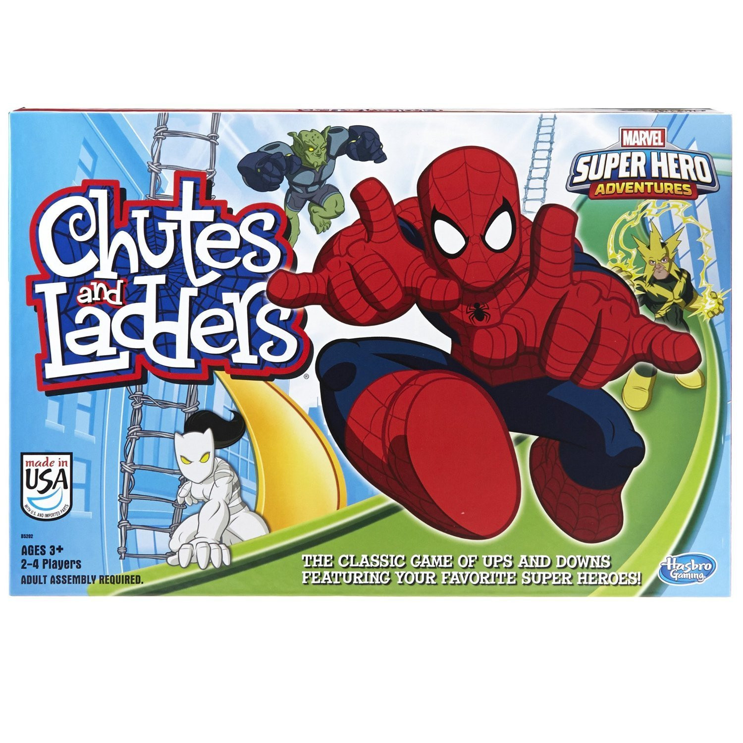 Hasbro Gaming Chutes and Ladders: Marvel Spider-Man Edition Board Game for Kids 2-4 Players, Pres... | Amazon (US)