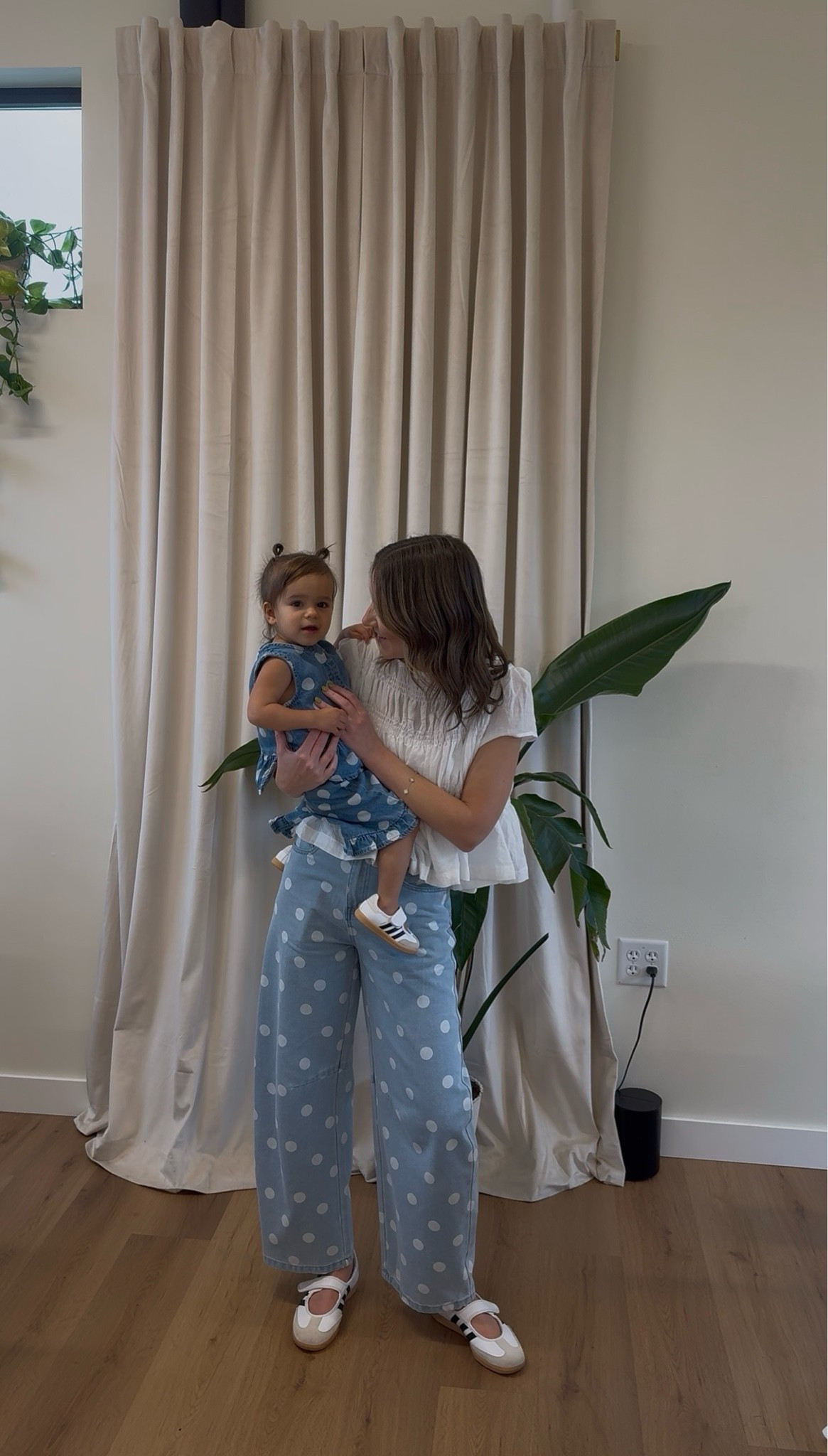 Coordinating outfits for Banksy’s 2nd birthday🥰 Banks set is from Target and my outfit is from Amazon! Wearing a small top and size 2 jeans 

Amazon fashion, mama and mini, polka dot jeans

#LTKmomlife