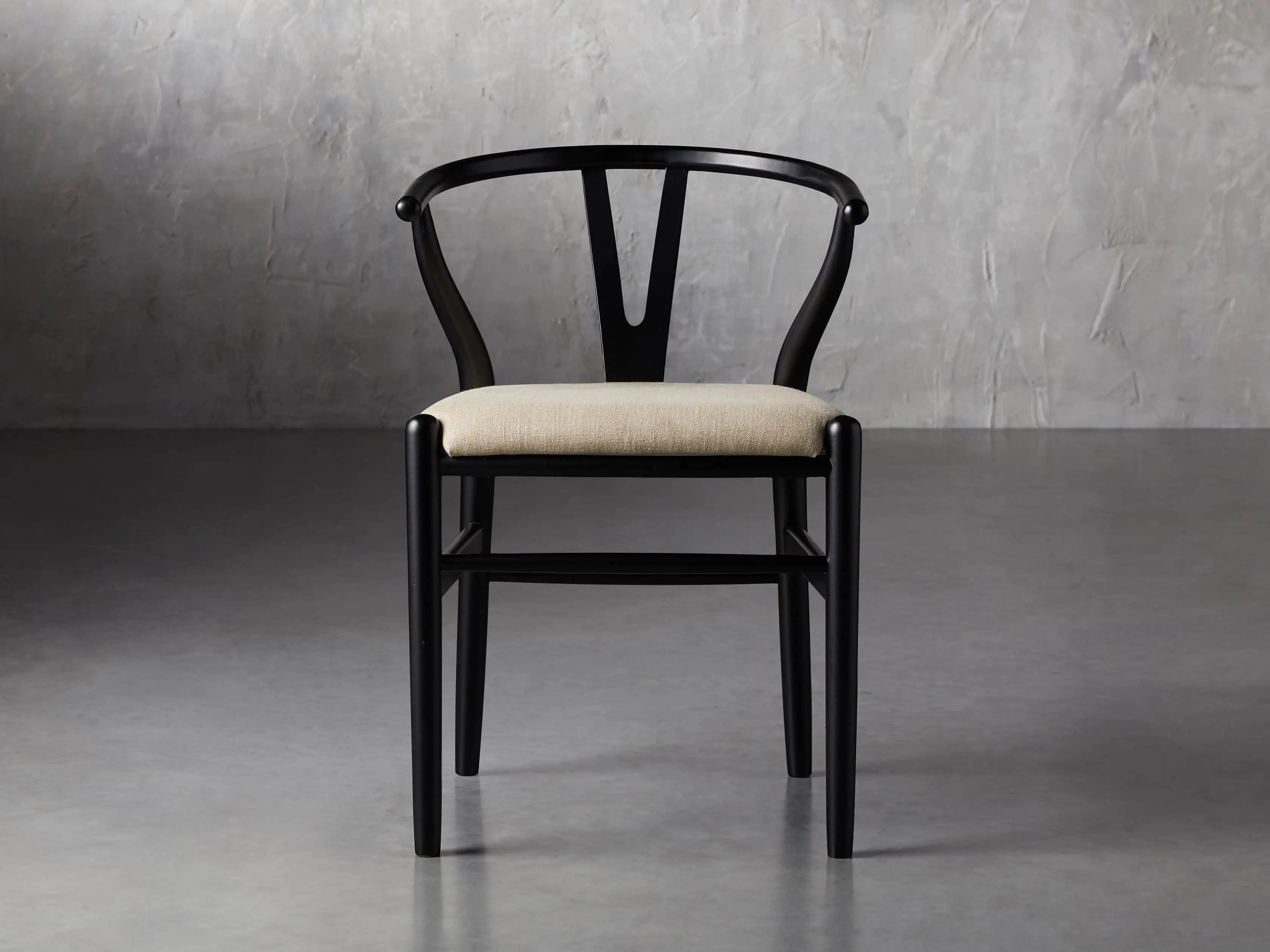 Robin Wishbone Dining Chair in Solid Black | Arhaus
