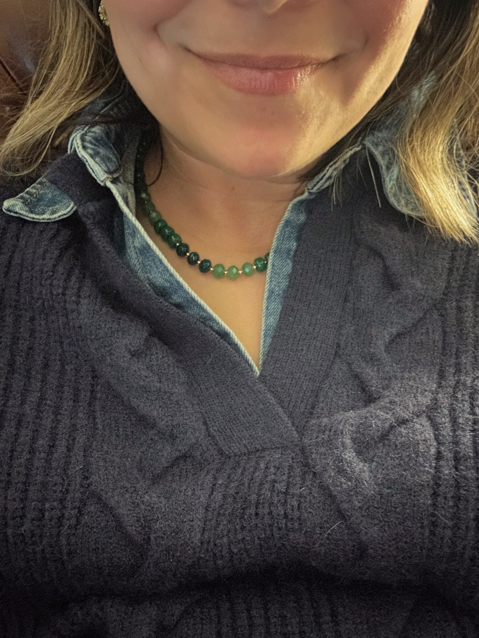 #nordstrom #beadednecklace #collaredsweater #denim #bluesweater 

#LTKStyleTip #LTKFindsUnder50 #LTKGiftGuide