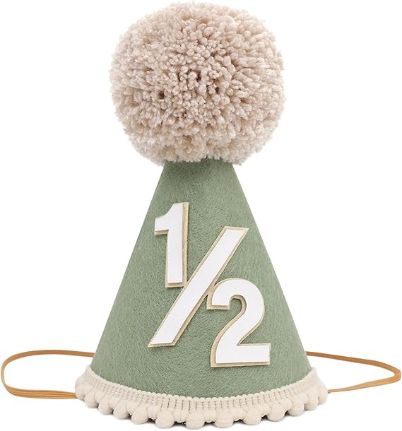 Half Birthday Hat -Baby 1/2 Birthday Cone Hat,Six Months Decorations,Party Hat Outfit for Girls/B... | Amazon (US)