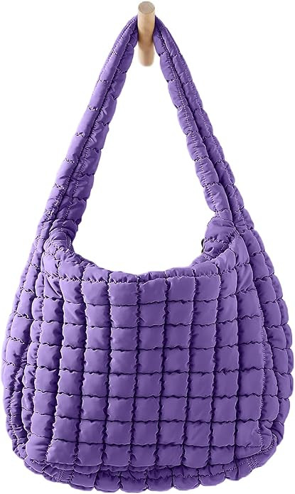 Womens Lightweight Quilted Padding Shoulder Bag Soft Puffer Tote Bag Big Capacity Puffy Tote Bag ... | Amazon (US)