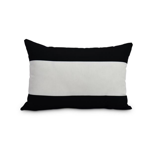 Simply Daisy, 14" x 20" Black Decorative Striped Outdoor Throw Pillow - Walmart.com | Walmart (US)