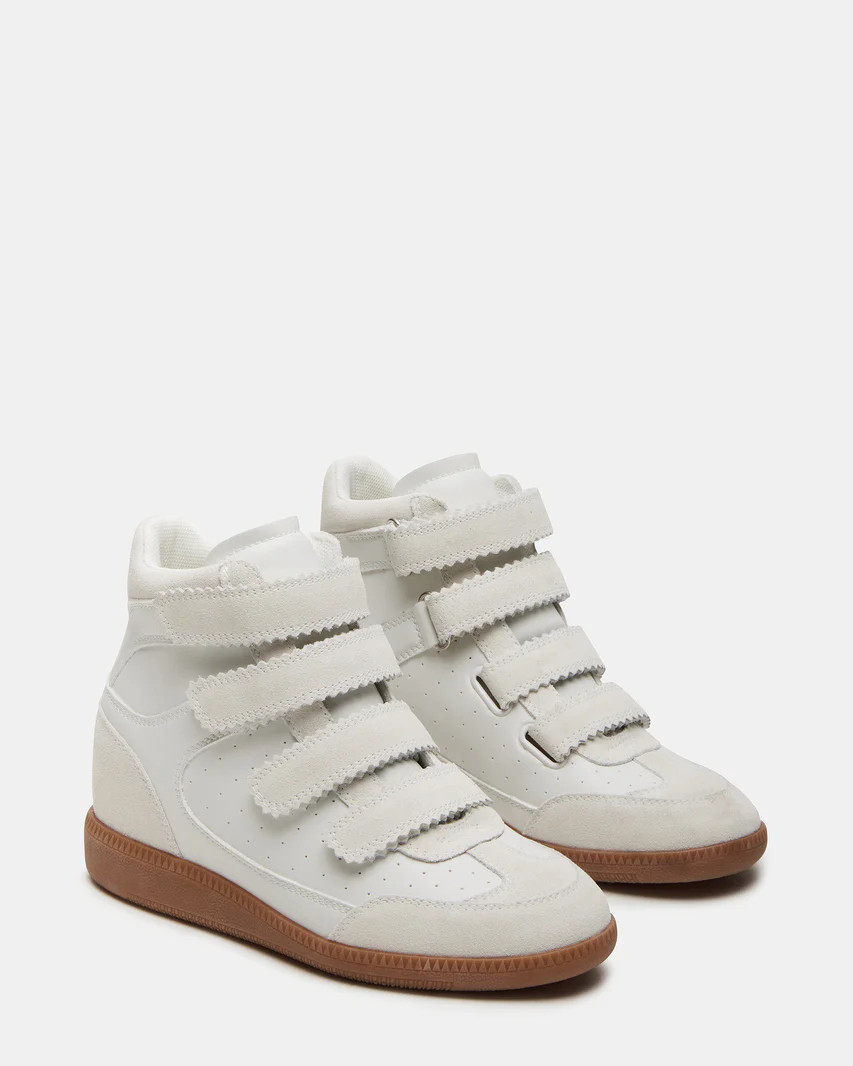 MUSTANG White Suede High-Top Velcro Sneaker | Women's Sneakers | Steve Madden (US)
