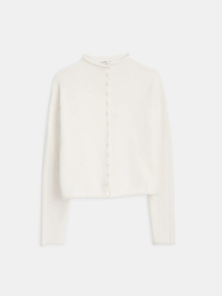Taylor Rollneck Cardigan in Cotton Cashmere | Alex Mill