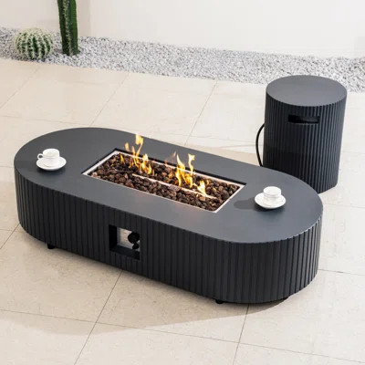 Propane Outdoor Gas Fire Pit Table With Hidden Fuel Tank | Wayfair North America