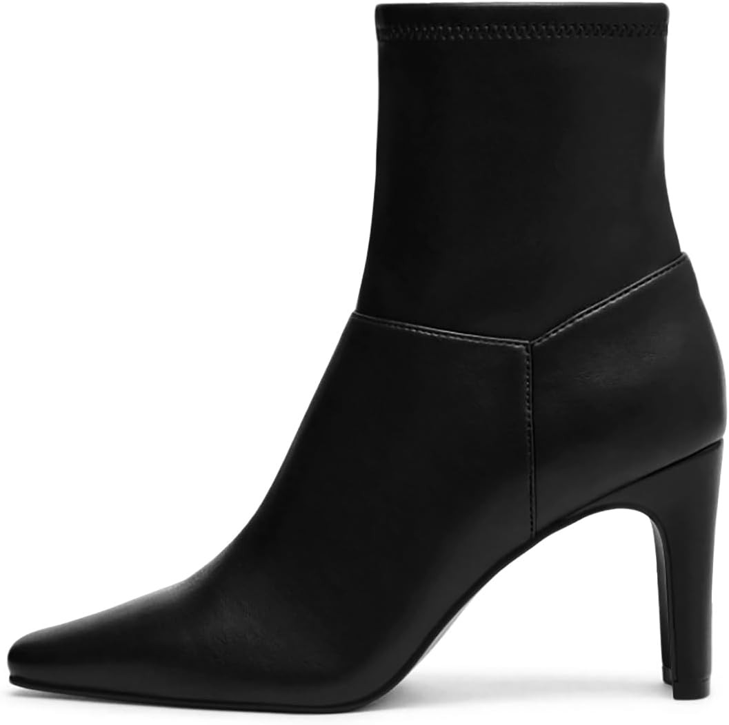 Coutgo Womens Ankle Boots Chunky High Heel Square Toe Zipper Dress Booties | Amazon (US)