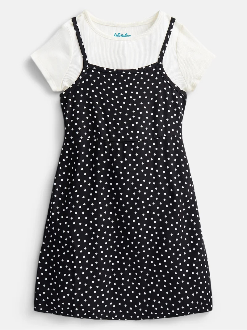 Wonder Nation Girls' Cami Dress and Tee Set, 2-Piece, Sizes 4-18 | Walmart (US)