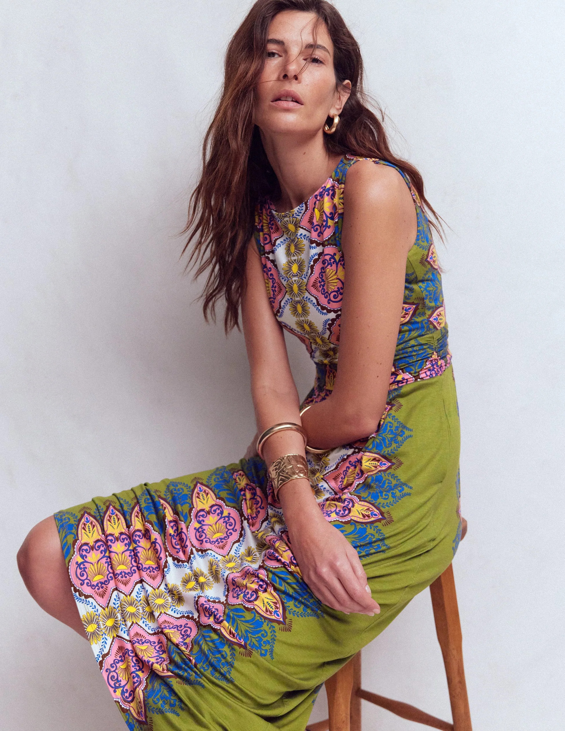 Antonia Jersey Maxi Dress-Multi, Ornamental Garden | Boden (US)