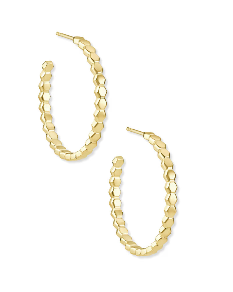 Davis Small Hoop Earrings in 18k Yellow Gold Vermeil | Kendra Scott | Kendra Scott