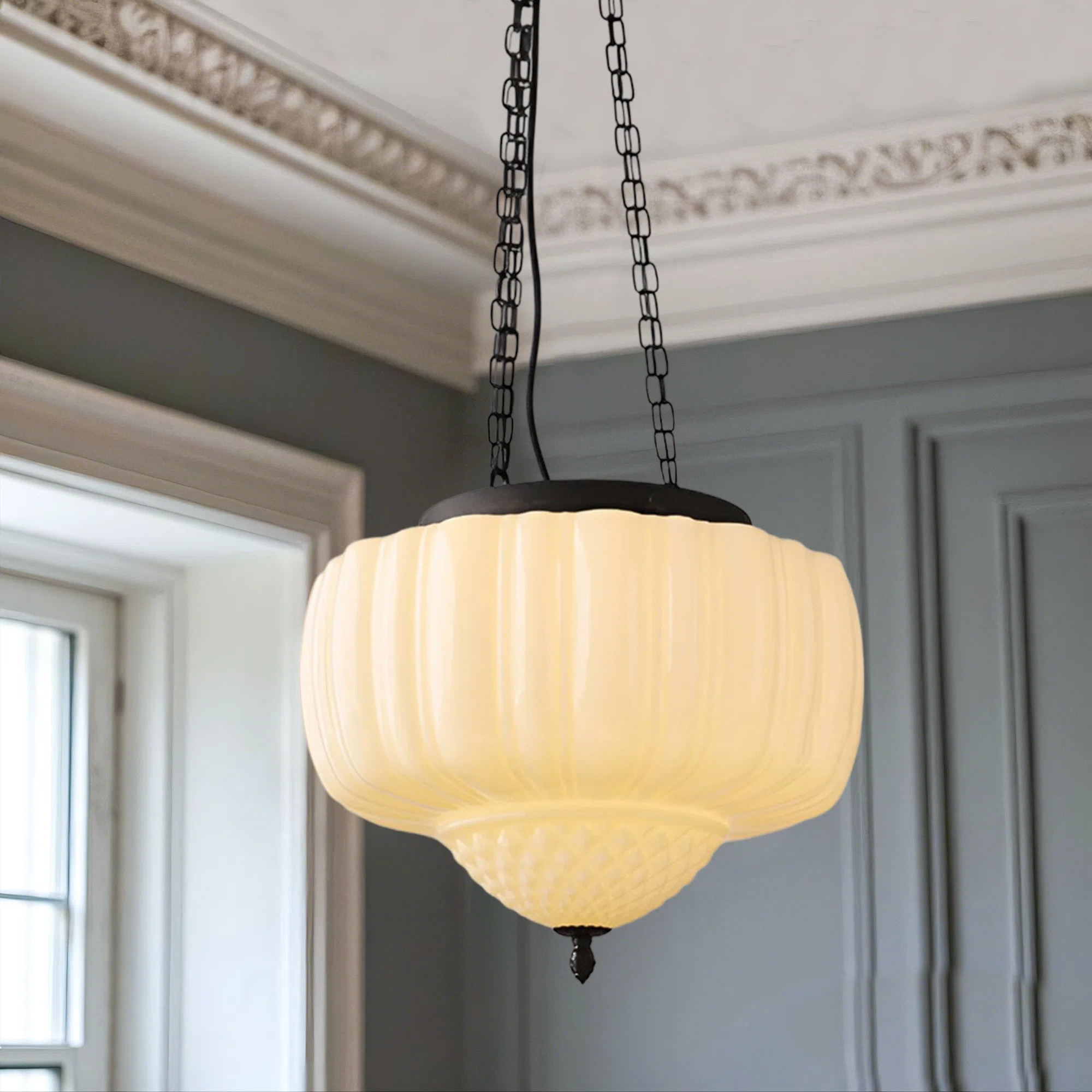Winston Porter Large Milk Glass Pendant Light | Wayfair | Wayfair North America